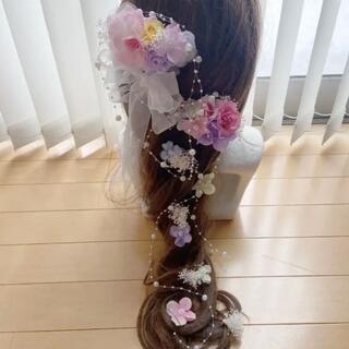 ラプンツェル髪飾り♡パステル かすみ草(ヘッドドレス/ドレス)