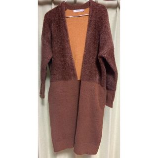 マウジー(moussy)のカーディガン ニットカーデ マウジー moussy ノーカラー アウター コート(カーディガン)