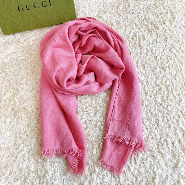 超目玉枠】 GUCCI グッチ ストール ショール ピンク - ストール/スヌード