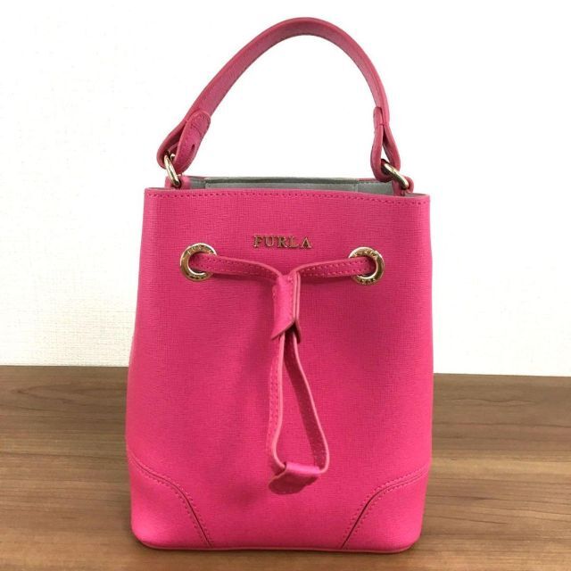 極美品 フルラ ステイシー 2WAYバッグ ピンク 82