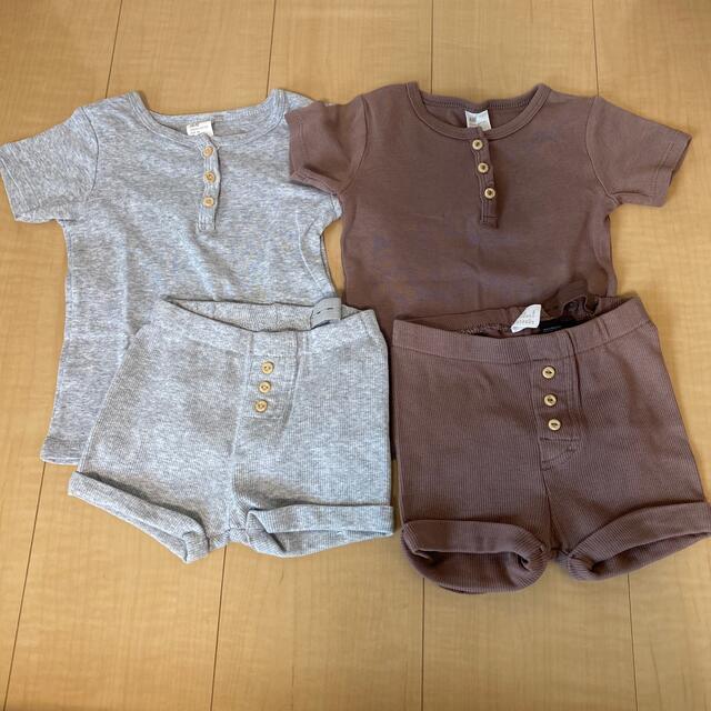 H&M(エイチアンドエム)のH&M baby 上下セットアップ4点セット キッズ/ベビー/マタニティのキッズ服女の子用(90cm~)(Tシャツ/カットソー)の商品写真