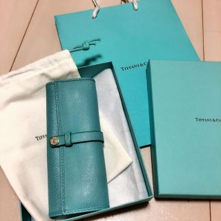 ティファニー(Tiffany & Co.)の【値下げ中】Tiffany&Co ブルーレザーのジュエリーロール(ネックレス)