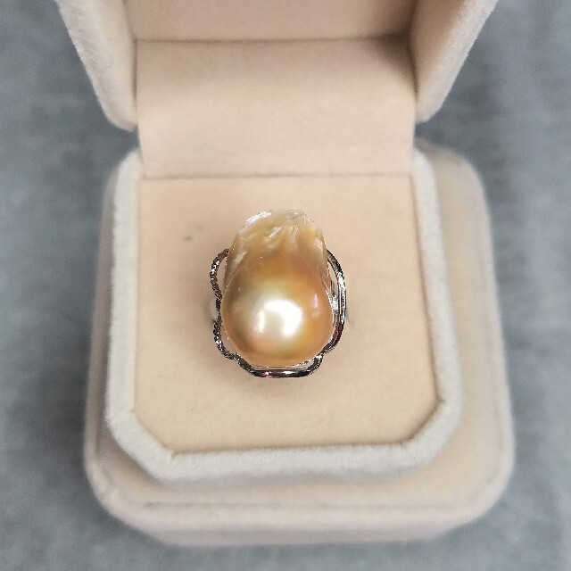 1 年末セール 新品未使用 本真珠リング 大粒バロックパール 指輪 卒業式 結婚