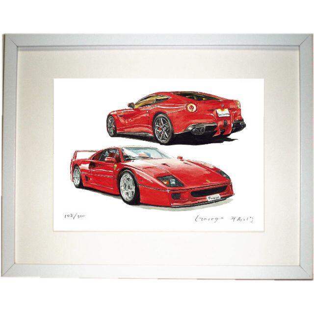 100%本物 Ferrari - GC-525フェラーリF12/F40限定版画サイン額装済作家平 F1