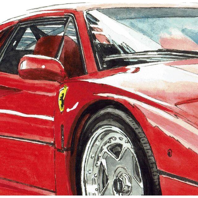 GC-525フェラーリF12/F40限定版画 直筆サイン額装●作家 平右ヱ門