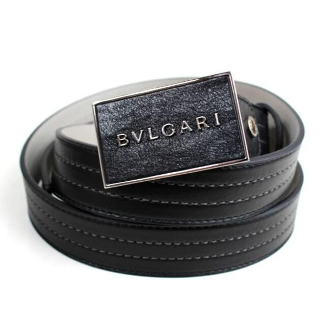 BVLGARI - ブルガリ ベルト 黒×シルバー ブラック 極美品 110 o696