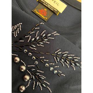 ミュベールワーク(MUVEIL WORK)のmuveil ミュベール ビジュー刺繍プルオーバー　税込41800円(カットソー(半袖/袖なし))