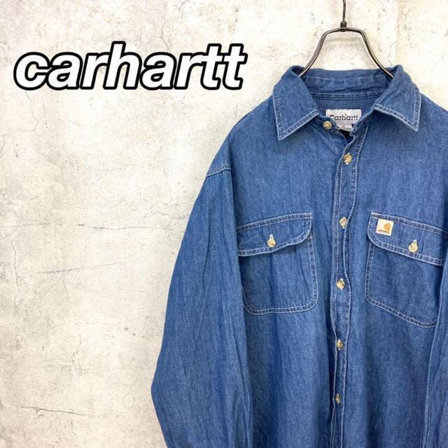 carhartt(カーハート)の希少 90s カーハート デニムシャツ タグロゴ 美品 メンズのトップス(シャツ)の商品写真