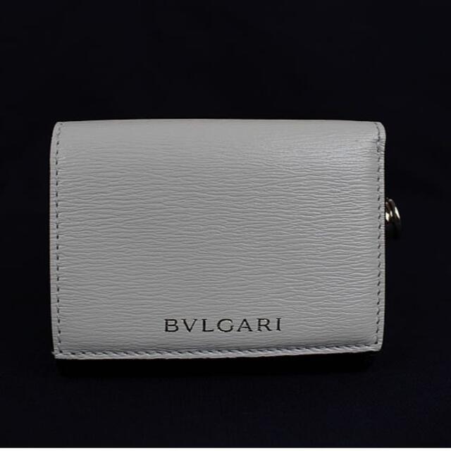 BVLGARI - ブルガリ 三つ折り財布 ミニ財布 ホワイト×ブラック　美品　新品同様 o754