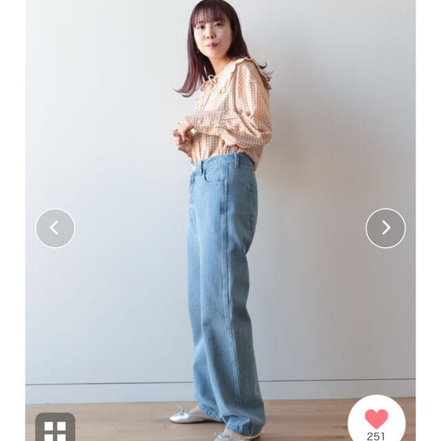 BEAMS(ビームス)のハイウエスト　ストレート　デニムパンツ　Mサイズ レディースのパンツ(デニム/ジーンズ)の商品写真