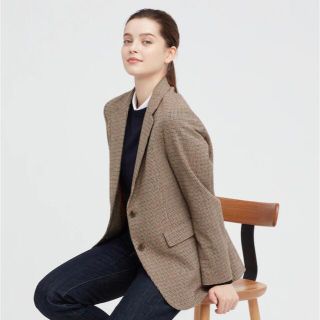 UNIQLO リラックステーラードジャケット　チェック柄　M