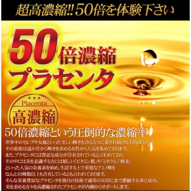 50倍濃縮プラセンタサプリ 美容 ヒアルロン酸 コラーゲン●大容量約12ヶ月分● 食品/飲料/酒の健康食品(その他)の商品写真