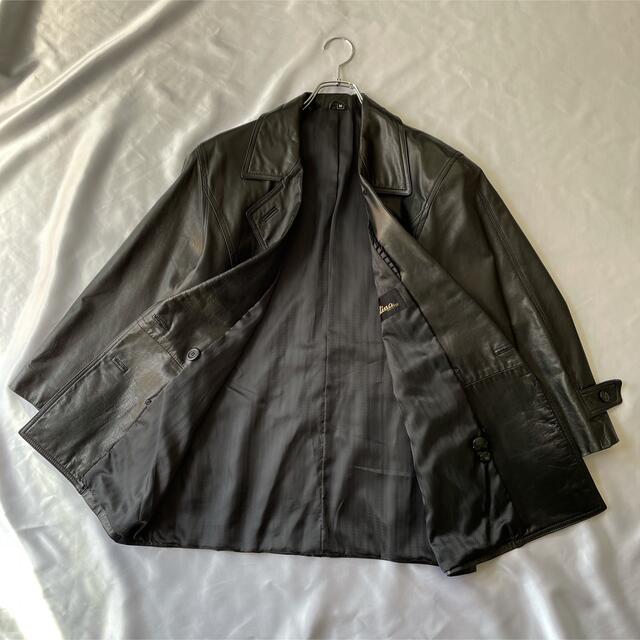 レトロ 古着 レザーコート 牛革 ヴィンテージ 本革 ハーフコート