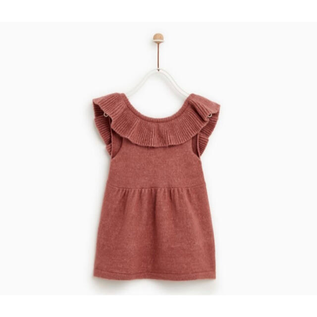 ZARA KIDS(ザラキッズ)の〈新品未使用〉フリル付きジャンパースカート（ZARA） キッズ/ベビー/マタニティのキッズ服女の子用(90cm~)(ワンピース)の商品写真