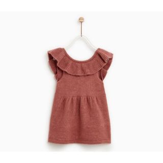 ザラキッズ(ZARA KIDS)の〈新品未使用〉フリル付きジャンパースカート（ZARA）(ワンピース)