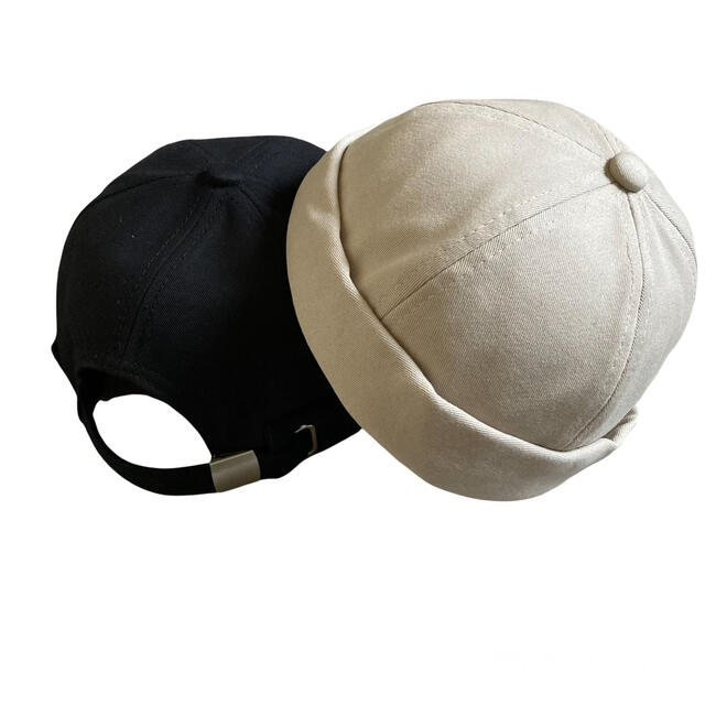 新品　未使用　ロールキャップ　フィッシャーマン　ツイル　綿　つば無し　ブラック メンズの帽子(キャップ)の商品写真