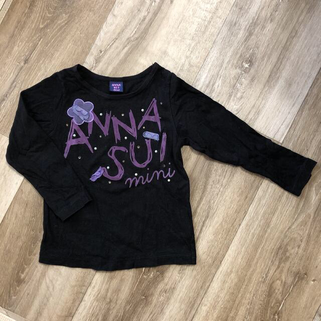 ANNA SUI mini(アナスイミニ)のANNA SUI mini ブラック　ロンT 100㎝ キッズ/ベビー/マタニティのキッズ服女の子用(90cm~)(Tシャツ/カットソー)の商品写真