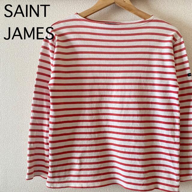 SAINT JAMES(セントジェームス)のSAINT JAMES セントジェームス　ボーダーTシャツ　バスクシャツ　ピンク レディースのトップス(カットソー(長袖/七分))の商品写真