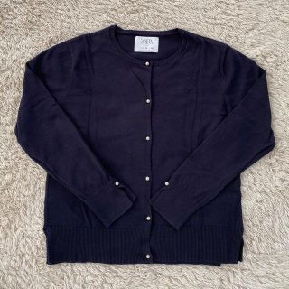 ザラキッズ(ZARA KIDS)の美品　Zara kids ザラ　カーディガン　ネイビー　パール(カーディガン)