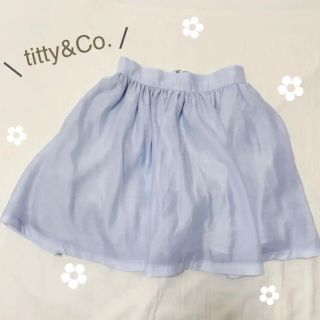 titty&Co. ティティアンドコー スカート 水色 フレア 春物 ブルー(ひざ丈スカート)