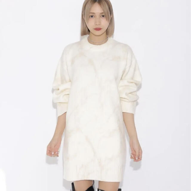 Melt the lady marble knit one piece - ニット/セーター