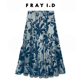 フレイアイディー(FRAY I.D)のFRAY I.D ミックスフロッキーマキシスカート【新品・未使用】(ロングスカート)