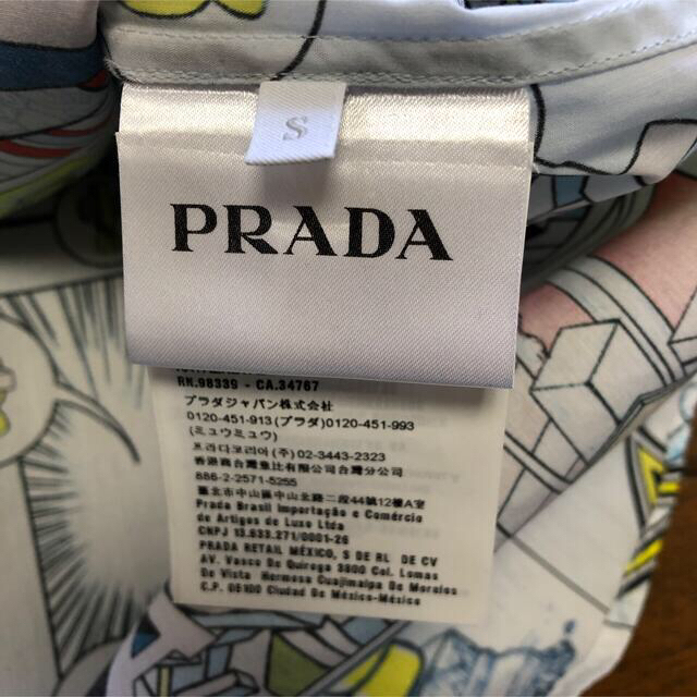 PRADA 18SS コミック柄ボタンダウンシャツ サイズS 3