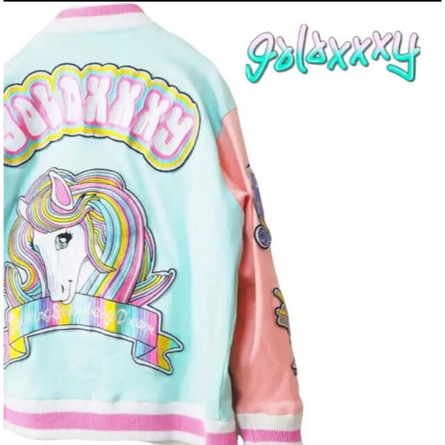 galaxxxy(ギャラクシー)の【美品】即完売GALAXXXY ユニコーン/ワッペン/スウェット/切替スタジャン レディースのジャケット/アウター(スタジャン)の商品写真