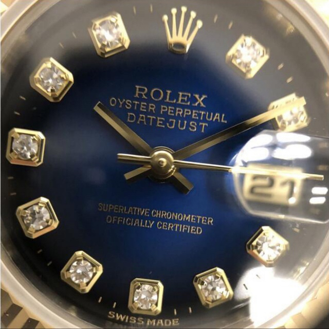 ROLEX(ロレックス)の美品ROELXレディデイトジャス79173国内10PダイヤYG新品仕上げ済み メンズの時計(腕時計(アナログ))の商品写真