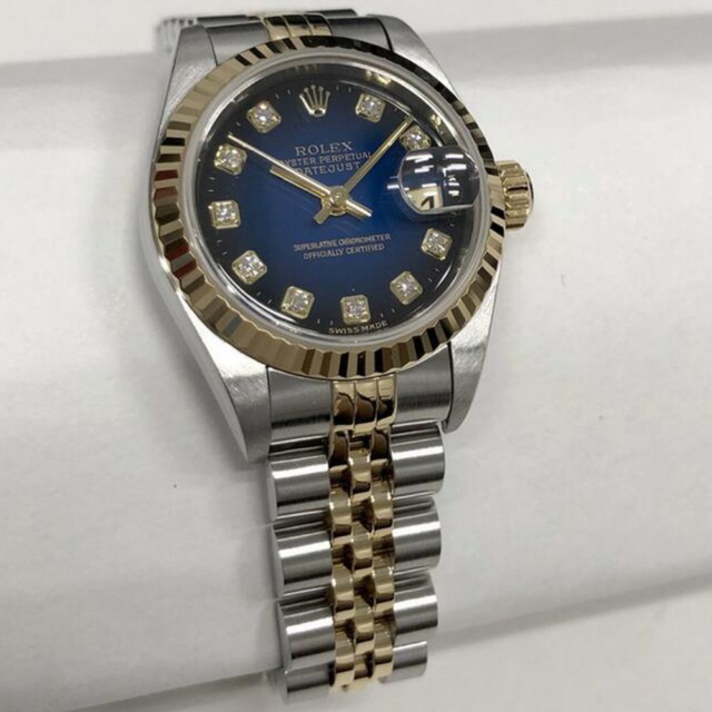 ROLEX(ロレックス)の美品ROELXレディデイトジャス79173国内10PダイヤYG新品仕上げ済み メンズの時計(腕時計(アナログ))の商品写真