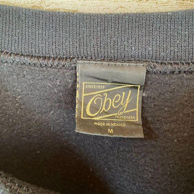 OBEY(オベイ)の90's US OBEY オベイ　ローズ柄ビックロゴ　袖リメイクトレーナー　希少 メンズのトップス(スウェット)の商品写真