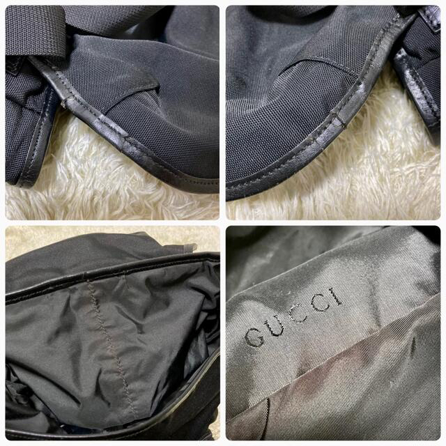 Gucci(グッチ)の美品✨グッチ レザー ナイロン リュックサック バックパック A4収納 ブラック レディースのバッグ(リュック/バックパック)の商品写真