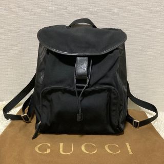 グッチ(Gucci)の美品✨グッチ レザー ナイロン リュックサック バックパック A4収納 ブラック(リュック/バックパック)