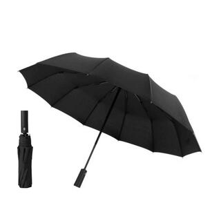 折りたたみ傘 レディース メンズ  ワンタッチ開閉タイプ　傘入れ袋なし　ブラック(傘)
