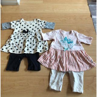 ベルメゾン(ベルメゾン)のベルメゾン カバーオール 女の子 2枚セット size70(カバーオール)