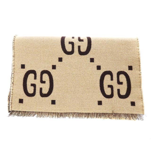 グッチ GGジャカード ウールシルク スカーフ マフラー 35×190cm
