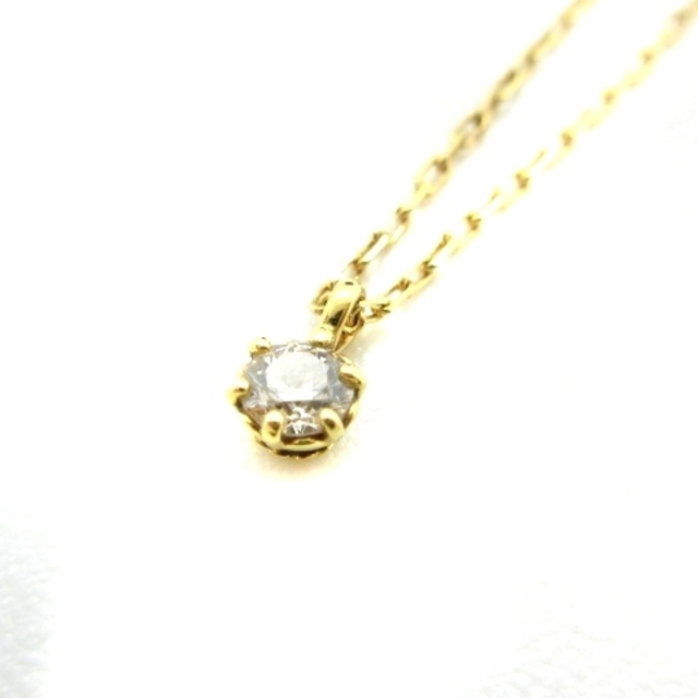 agete(アガット)のアガット ネックレス K18 ダイヤモンド0.05ct イエローゴールド レディースのアクセサリー(ネックレス)の商品写真