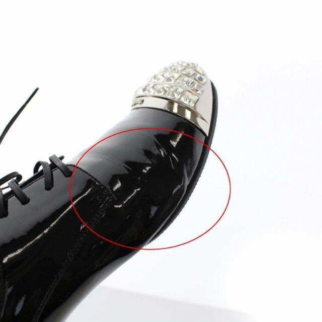 miumiu(ミュウミュウ)のミュウミュウ ビジュー 切替 ローファー レースアップシューズ 25cm 黒 レディースの靴/シューズ(ローファー/革靴)の商品写真
