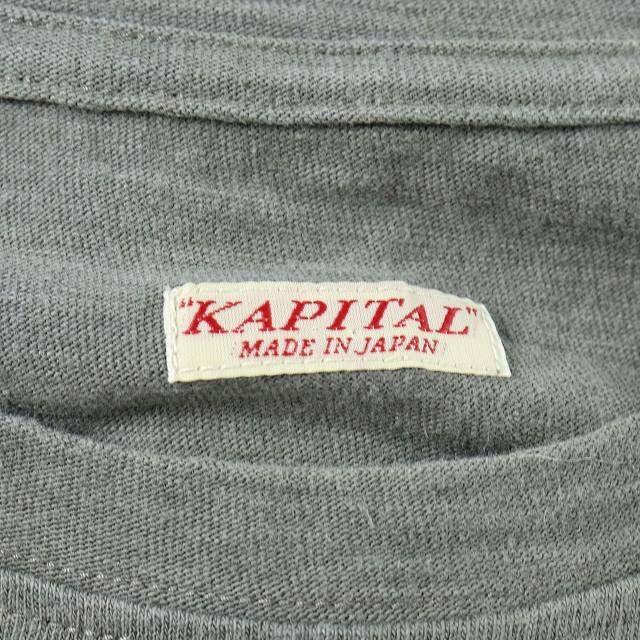 KAPITAL(キャピタル)のキャピタル Tシャツ カットソー コットン 富士山 半袖 0 S グレー 紺 レディースのトップス(Tシャツ(半袖/袖なし))の商品写真