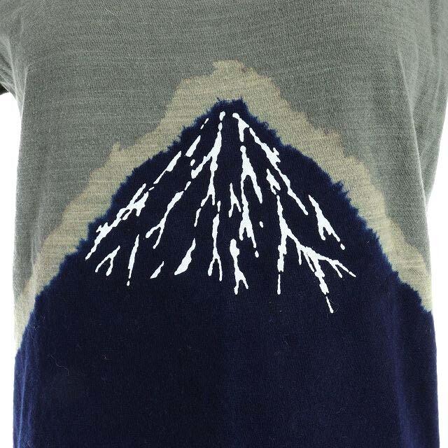 KAPITAL(キャピタル)のキャピタル Tシャツ カットソー コットン 富士山 半袖 0 S グレー 紺 レディースのトップス(Tシャツ(半袖/袖なし))の商品写真