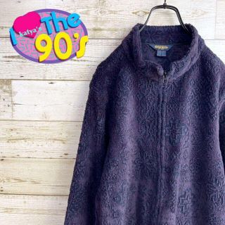 ウールリッチ(WOOLRICH)の90's  ウールリッチ　 USA製　立体総柄フリースジャケット　ゆるだぼ(Tシャツ/カットソー(半袖/袖なし))