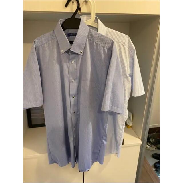 ワイシャツ　2枚セット半袖　L ビジネス　クールビズ メンズのトップス(シャツ)の商品写真