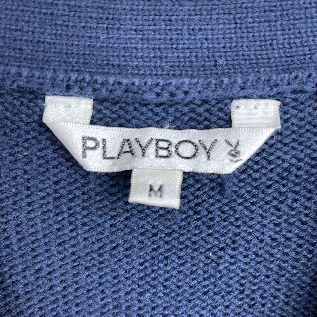 PLAYBOY(プレイボーイ)の90's PLAY BOY プレイボーイ　ロゴ刺繍　カーディガン　ゆるだぼ メンズのトップス(カーディガン)の商品写真