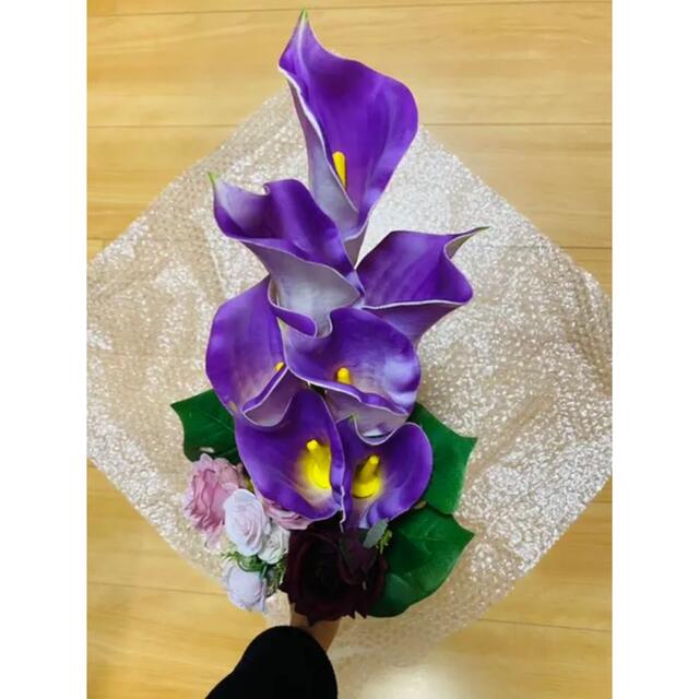 紫カラーのクラッチブーケ【結婚式】 ハンドメイドのウェディング(ブーケ)の商品写真