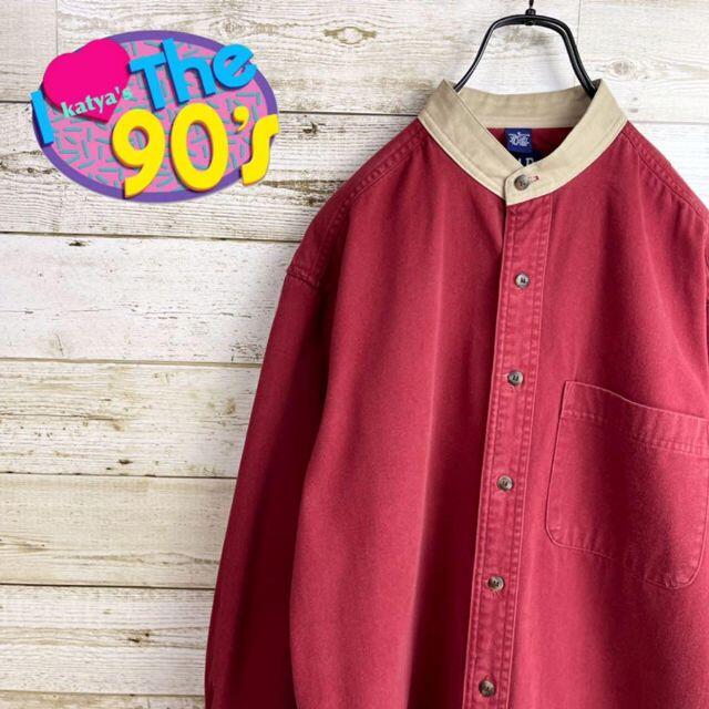 90's GAP オールドギャップ ノーカラー　バンドカラー　チノシャツ