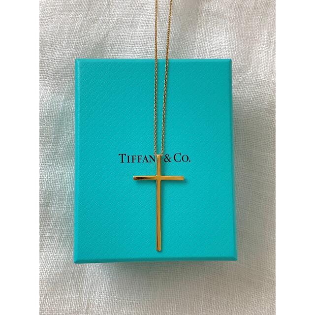Tiffany & Co. - ティファニー　メトロ　クロスネックレス K18 イエローゴールド