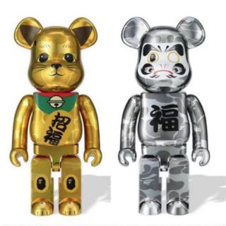 メディコムトイ(MEDICOM TOY)のBE@RBRICK BAPE 招き猫 金メッキ&達磨 銀メッキ1000％ セット(フィギュア)