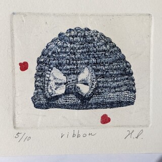 銅版画「ribbon 」(版画)