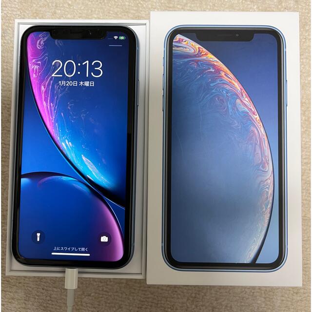 Apple(アップル)のiPhone XR 128GB ブルー　電池残量93% スマホ/家電/カメラのスマートフォン/携帯電話(スマートフォン本体)の商品写真