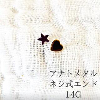 14G  アナトメタル ハート&スターエンド(ピアス(片耳用))